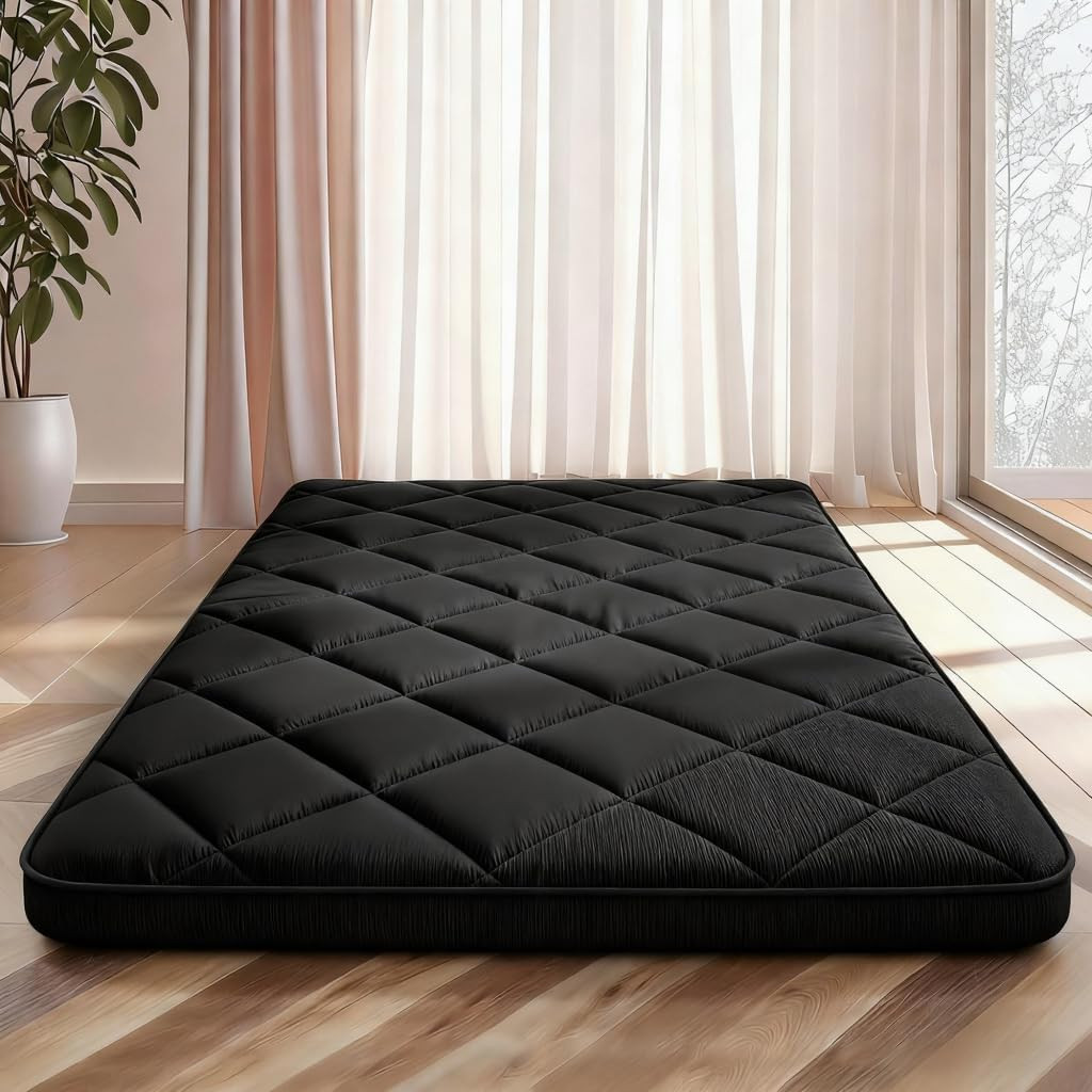 4″ Thick Japanese Futon Floor Mat Twin Size 39″×80″, 5-Layer Twin Japanese Tatam