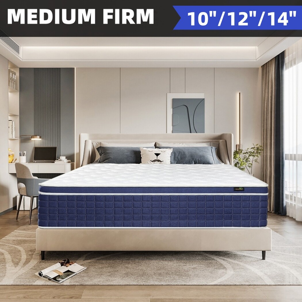 12″ 14″ Twin Full Queen King Size Mattress Hybrid Innerspring Foam Bed in a Box
