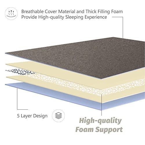 MAXYOYO Japanese Futon Floor Mattress King 78x80In 4-In Foldable Grey