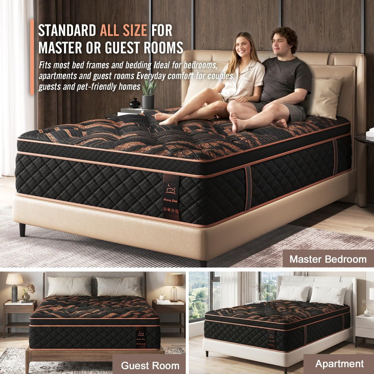 12″ Hybrid Mattress – Medium Firm Gel Foam & Pocket Springs, 100 Night Trial