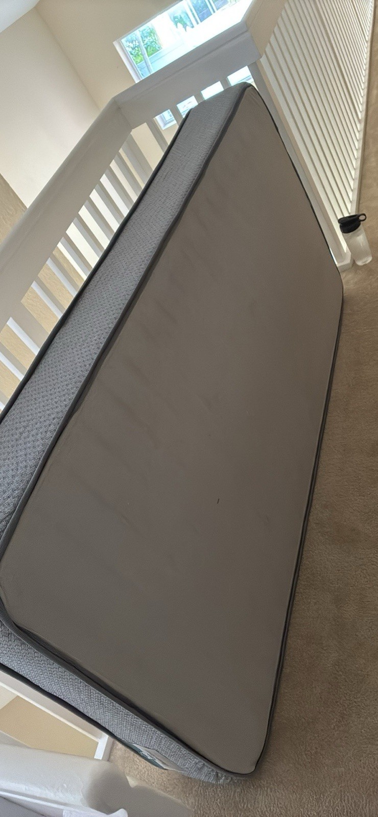 Twin Memory Foam Mattress Medium Firmness Gray Fabric Cover Quilted Top