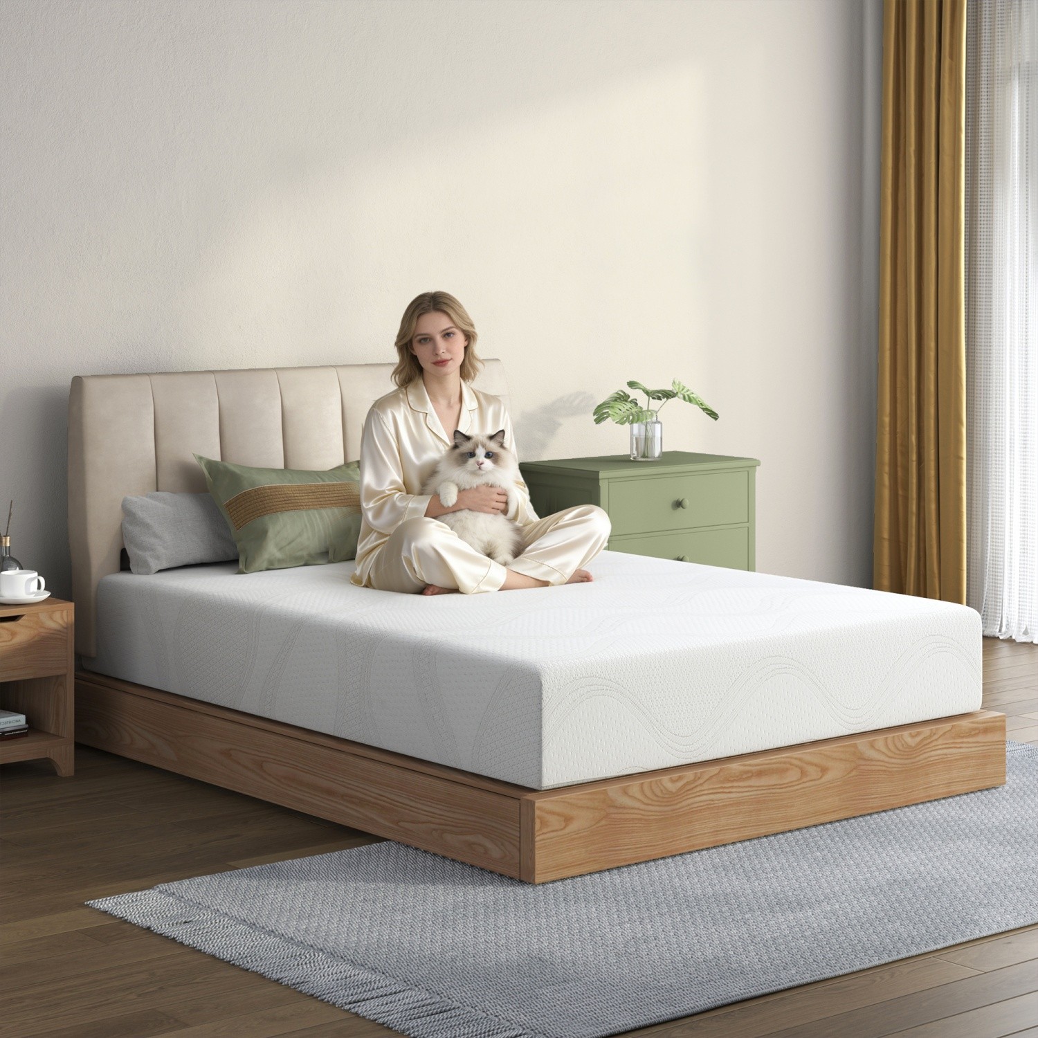 10″ Twin/Full/Queen/King Memory Foam Mattress Plush with Cooling Gel CertiPUR-US