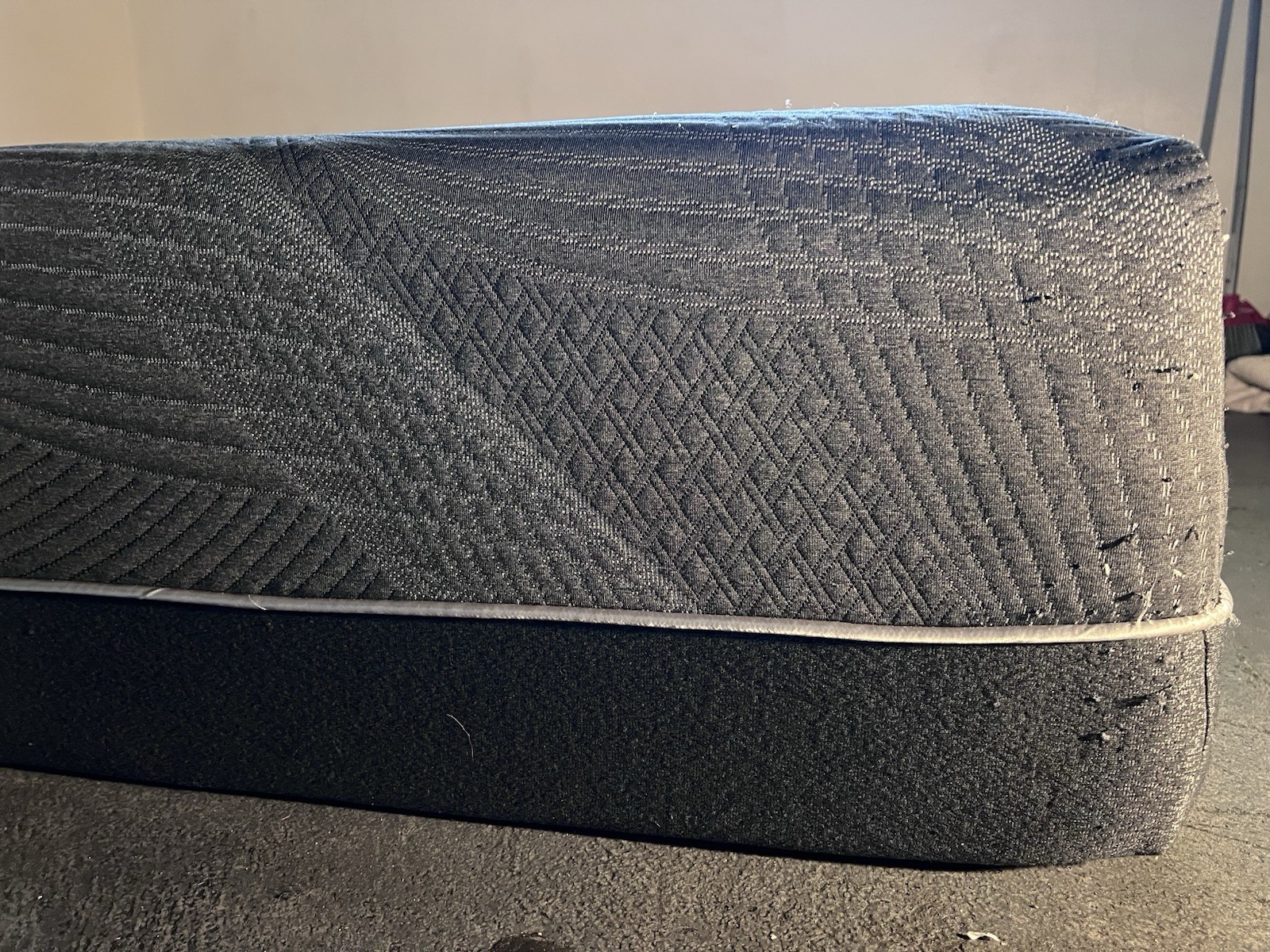 Queen Polyurethane Foam Pad Mattress, Medium Firm, Dark Gray, Removable Cover