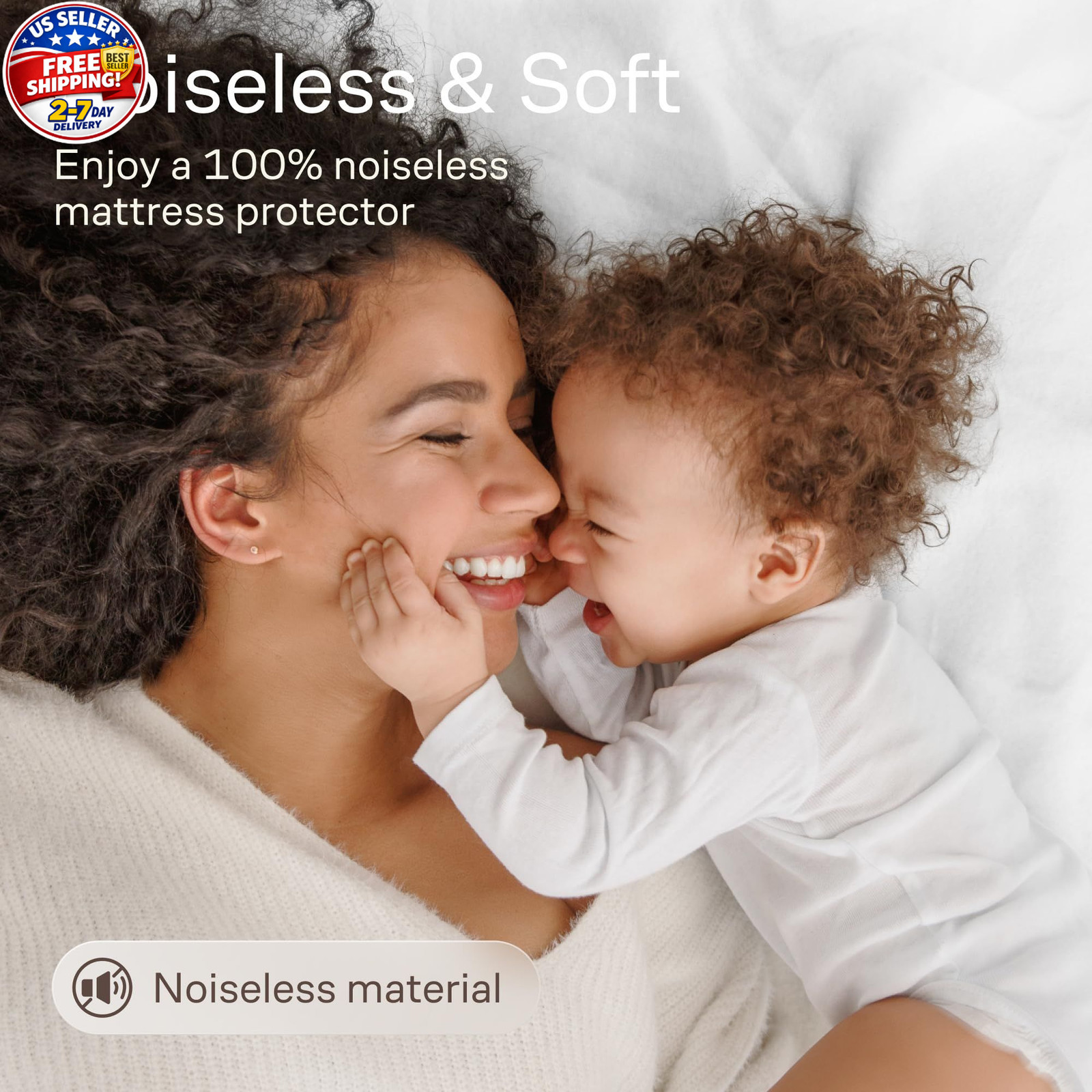 Niagara Cotton Mattress Pad Queen 60×80 – Non Noisy Cooling Queen, White