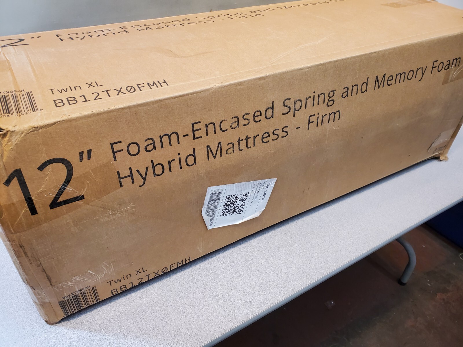 CVP Firm 12″ Mattress, Foam Encased Spring & Memory Foam Hybrid, Twin XL, New