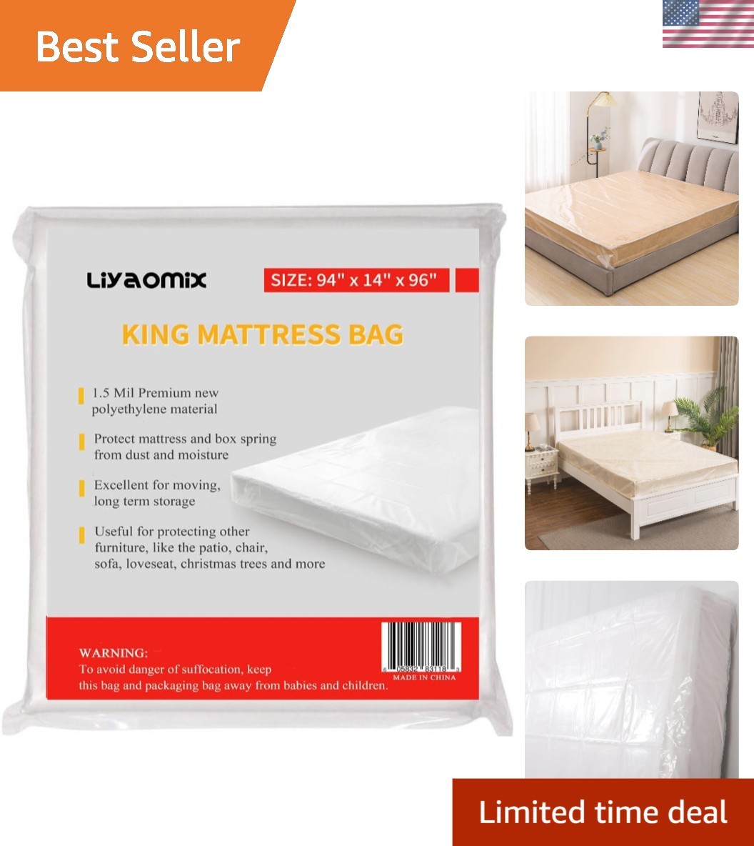 Mattress Bag King Cal King Waterproof Moving Storage Cover Plastic 94×96