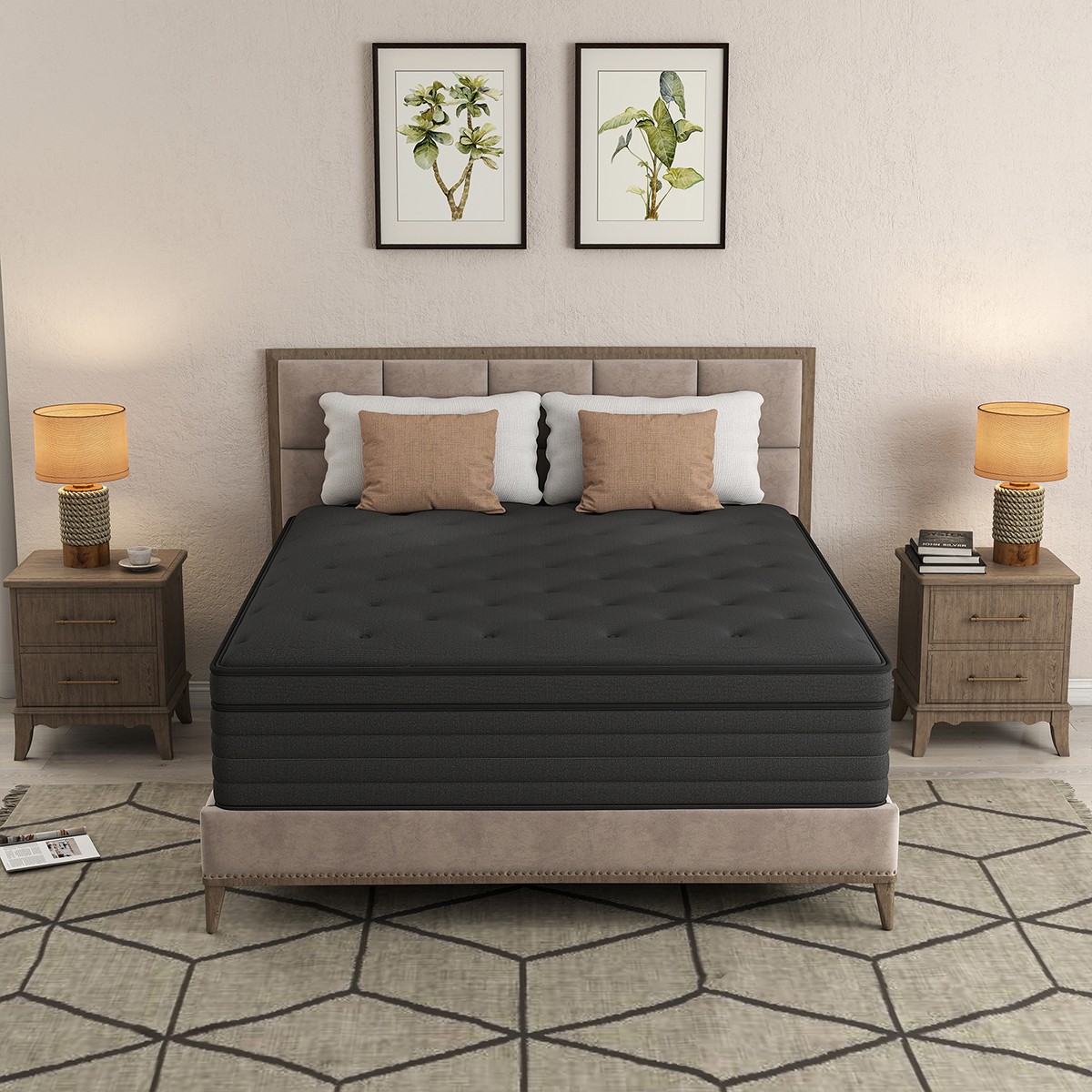 12″14″ Twin Full Queen King Size Mattress Memory Foam Hybrid Spring Bed In a Box
