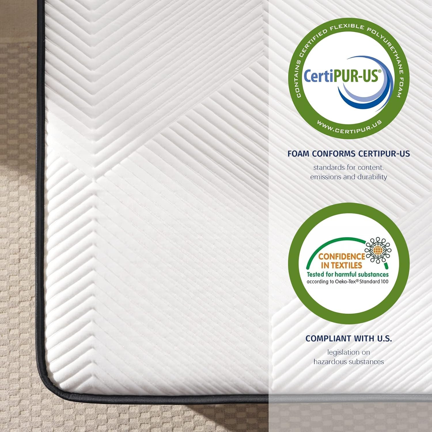 DIGLANT 14 Inch Hybrid Mattress, Medium Plush Feel Memory Foam Euro Top Mattress