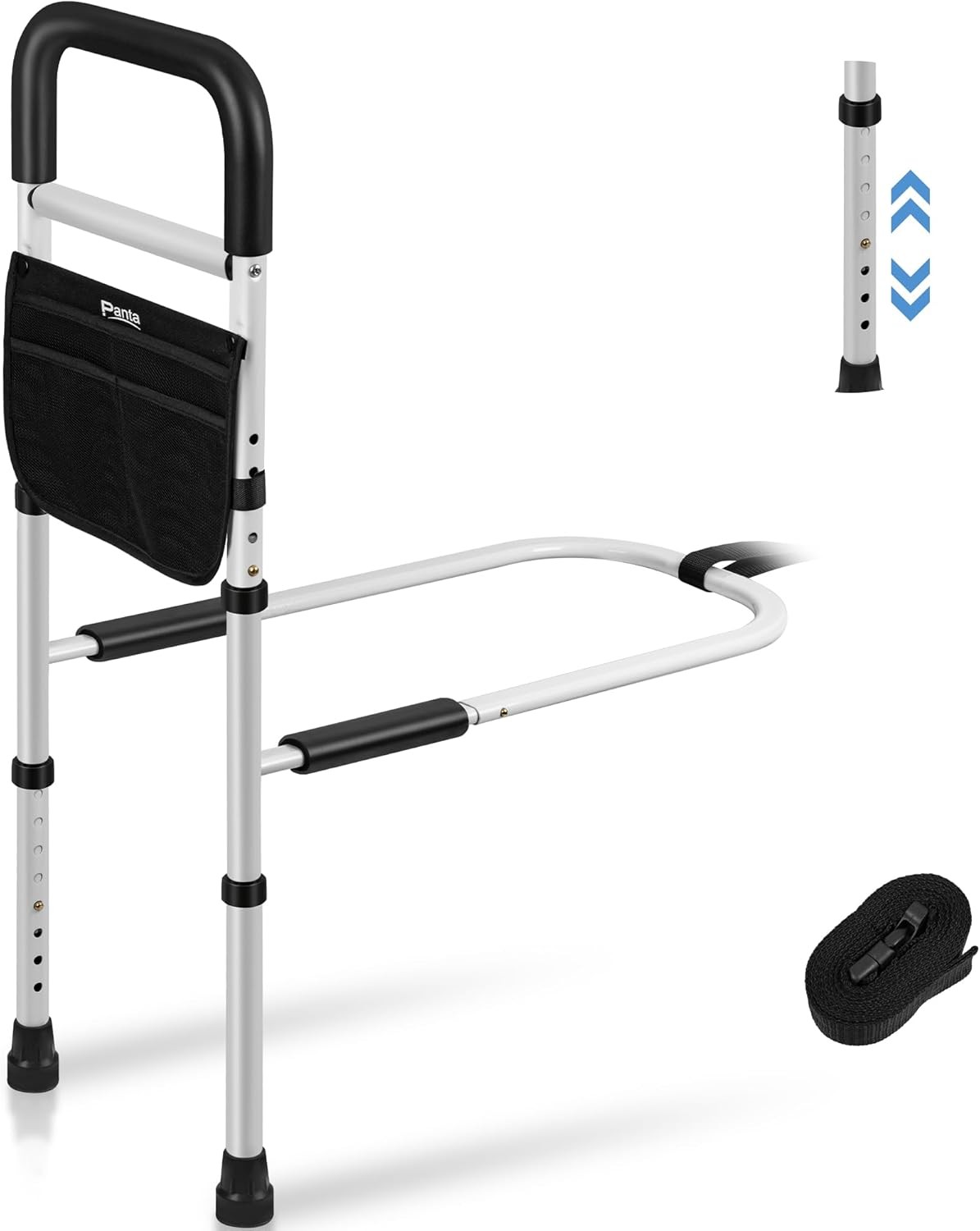 Bed Rails for Elderly Bed Side Assist Rail With Storage Pouch Height Adjustable