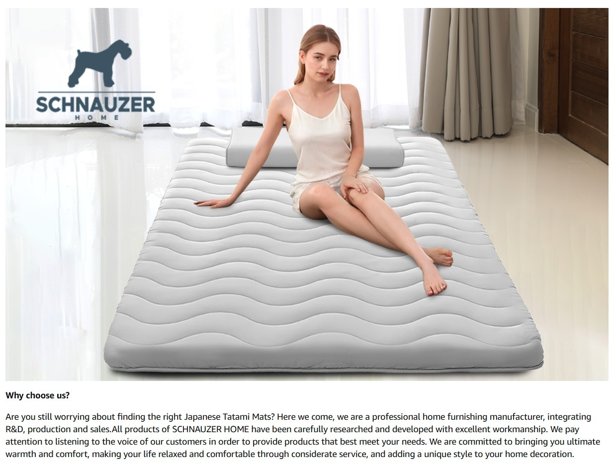 Japanese Floor Mattress, 100% High Density Comfortable Foam, 80x39x4″, Tatami
