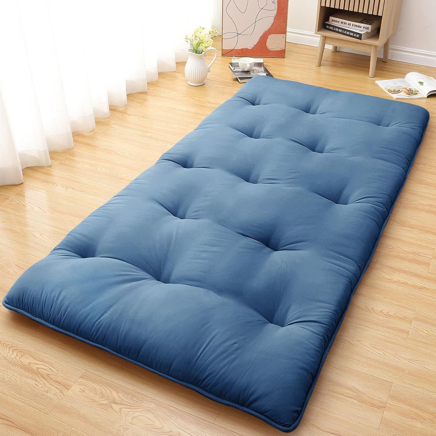 Japanese Futon Floor Mattress, Thick Foldable Tatami Mat for Sleeping Guest Room