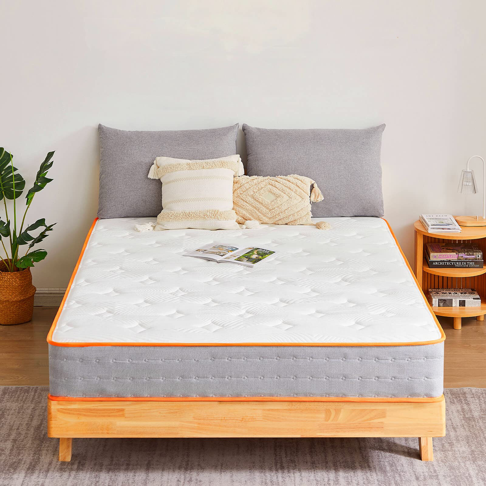OUUI 10 inch Hybrid Mattress, Gel Memory Foam Individually Pocketed Spring