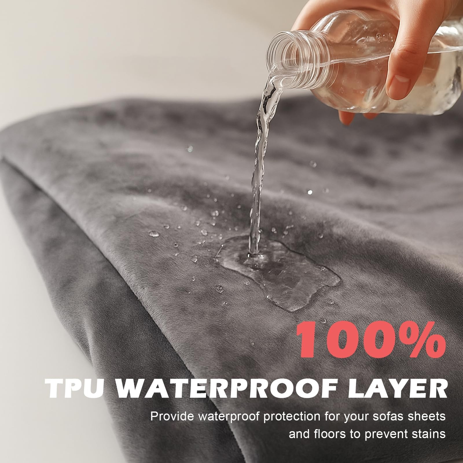 DOVIROS Waterproof Blanket for Bed Intimacy, Love 80×60 inches, Grey