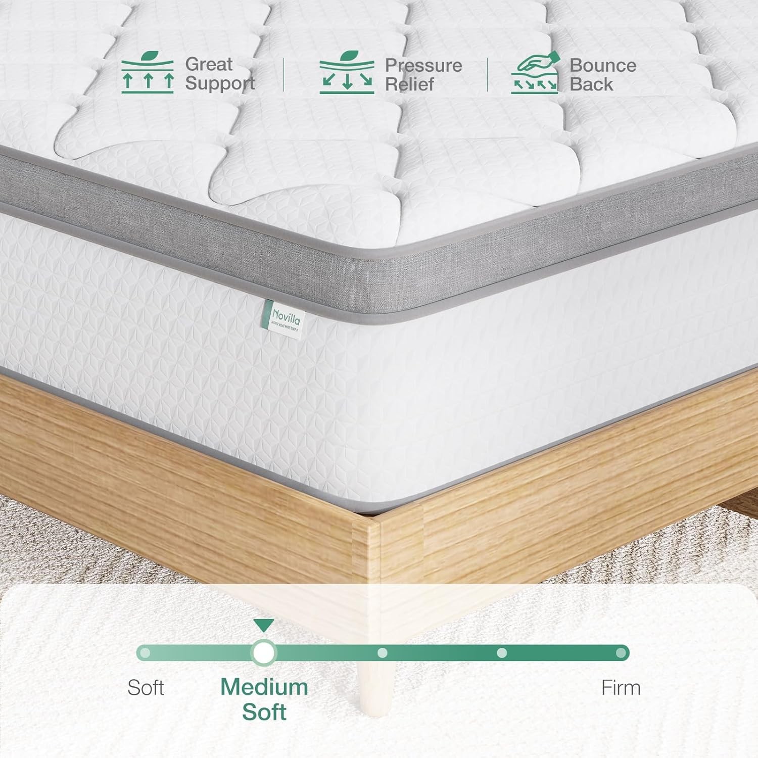 Twin Mattress 10 Inch Twin Hybrid Mattress Kids Pocket Innerspring Pillow Top