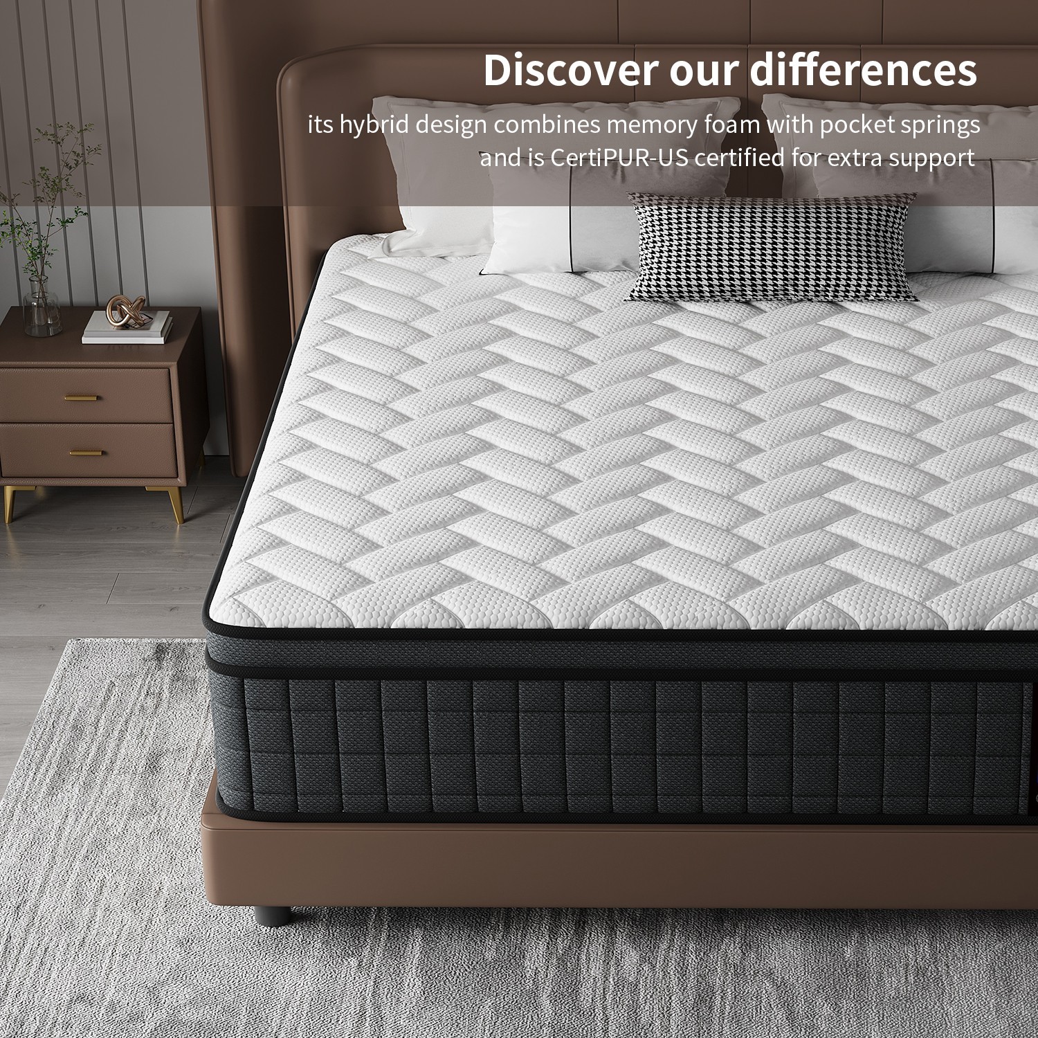 10″12″Twin Full Queen King Size Gel Memory Foam Mattress in a Box, Made in USA