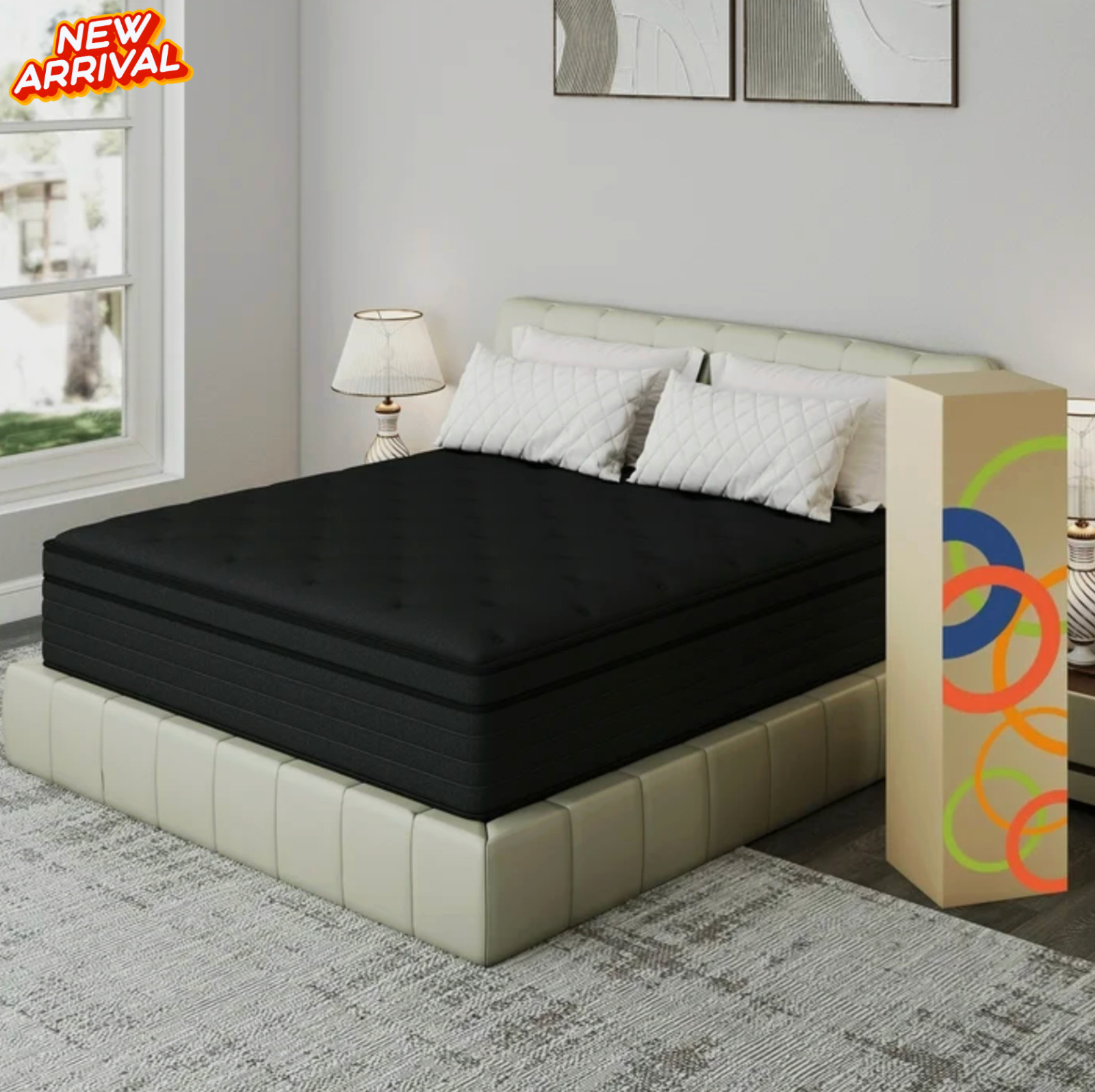 14″ Queen Colchon Memory Foam Hibrido Cama Queen Knitted Mattress Medium Hybrid