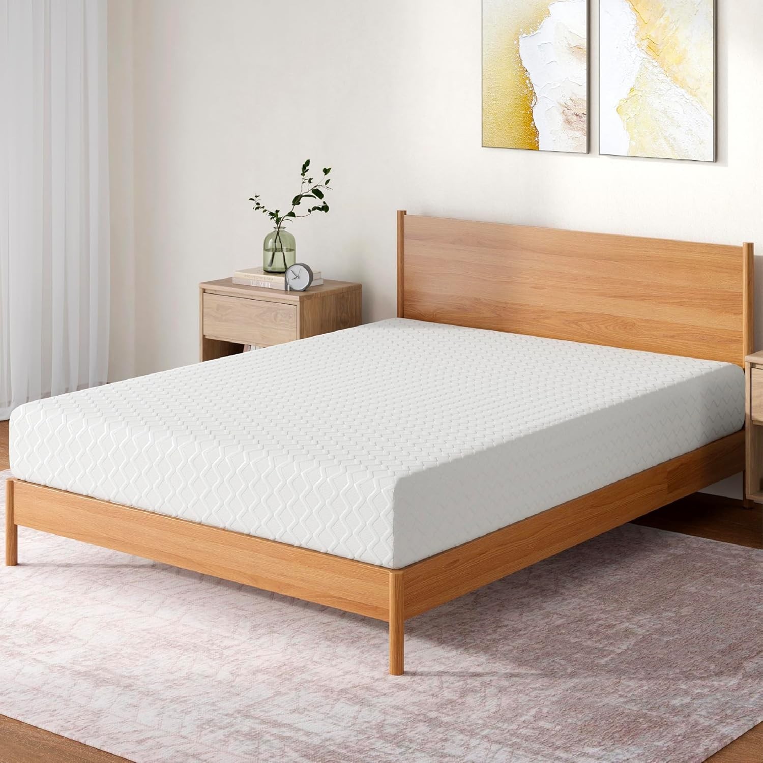 Fiberglass-Free Twin Mattress – 10” Gel Infused Memory Foam for Pressure Relief