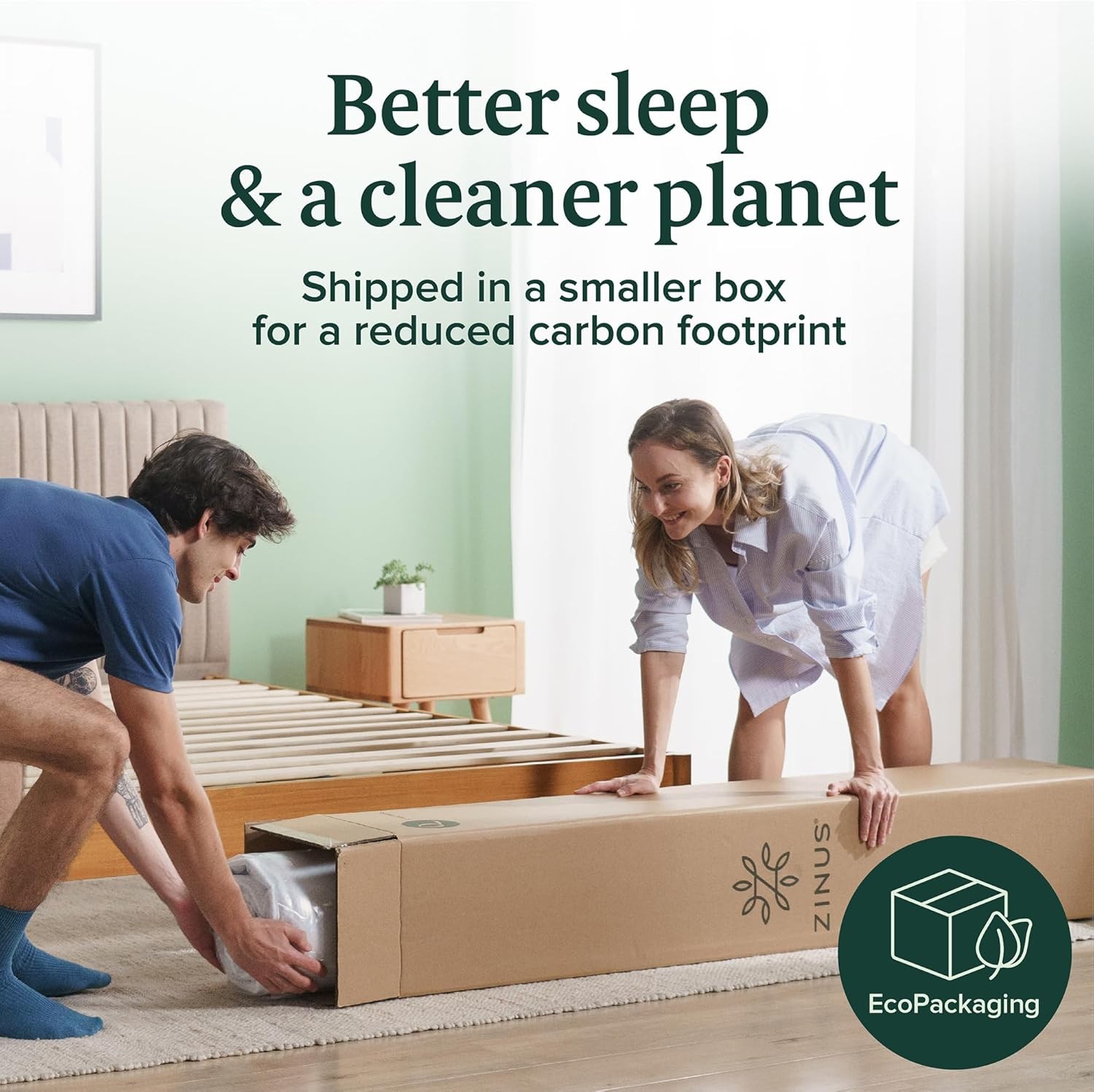 5 Inch Twin Green Tea Memory Foam Mattress [New Version] Fiberglass Free Medium