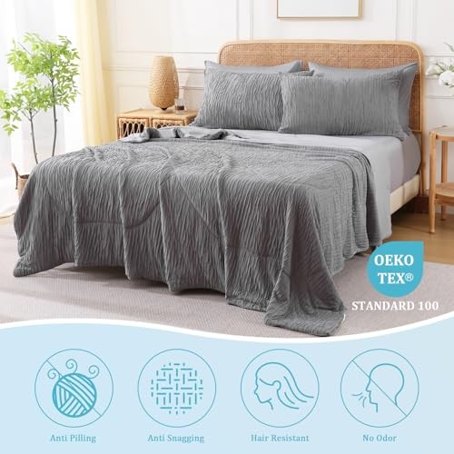 Cooling Comforter for Hot Sleepers Full/Queen Full / Queen (90″x90″) Dark Grey