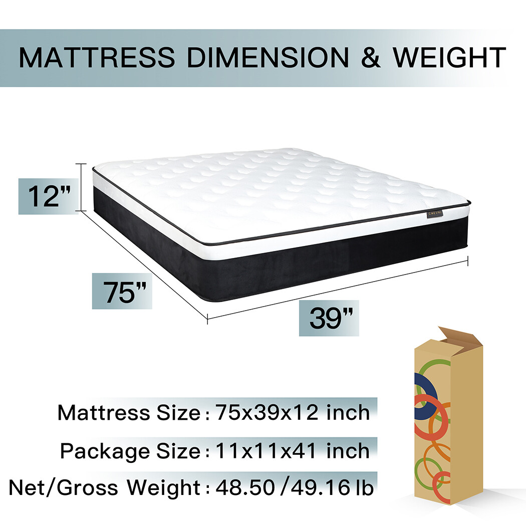 12″14″ Innerspring Mattress Gel Memory Foam Hybrid Bed Twin Full Queen King Size