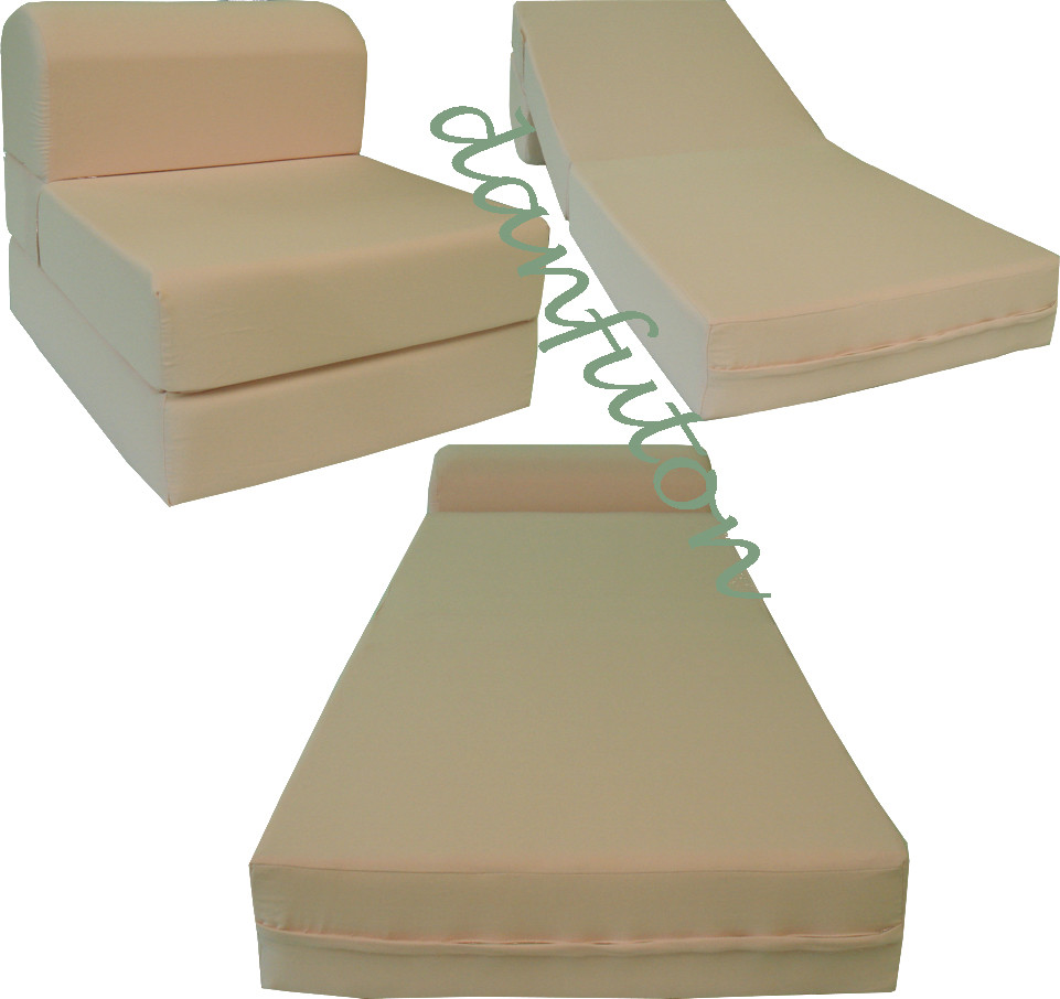 Flip Chair Folding Foam Beds, Foldable Guest Sofa Bed, Couch 6x24x70, Tan