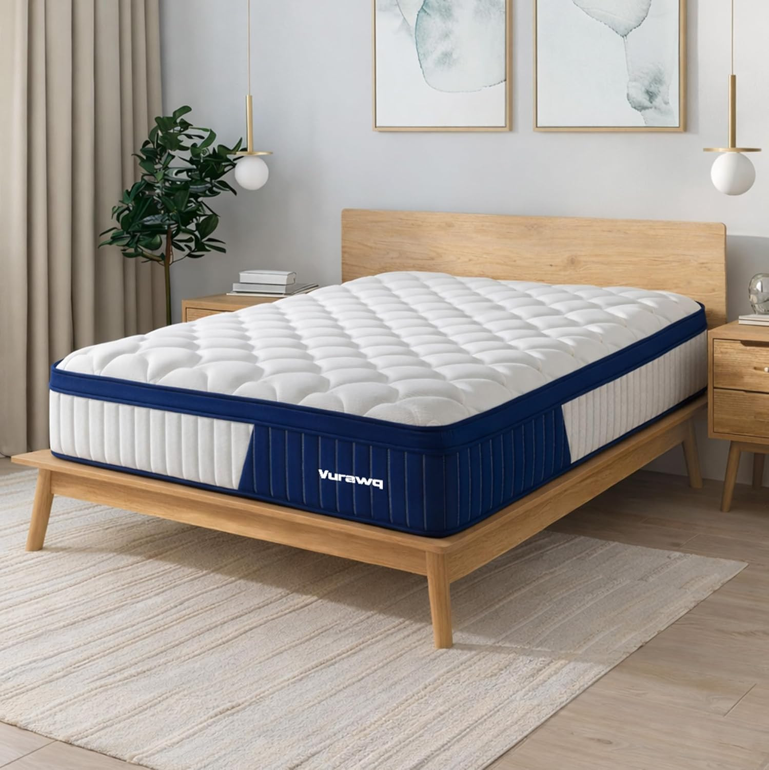 12 Inch Full Size Hybrid Mattress, Fiberglass Free, Gel Memory Foam & Individual