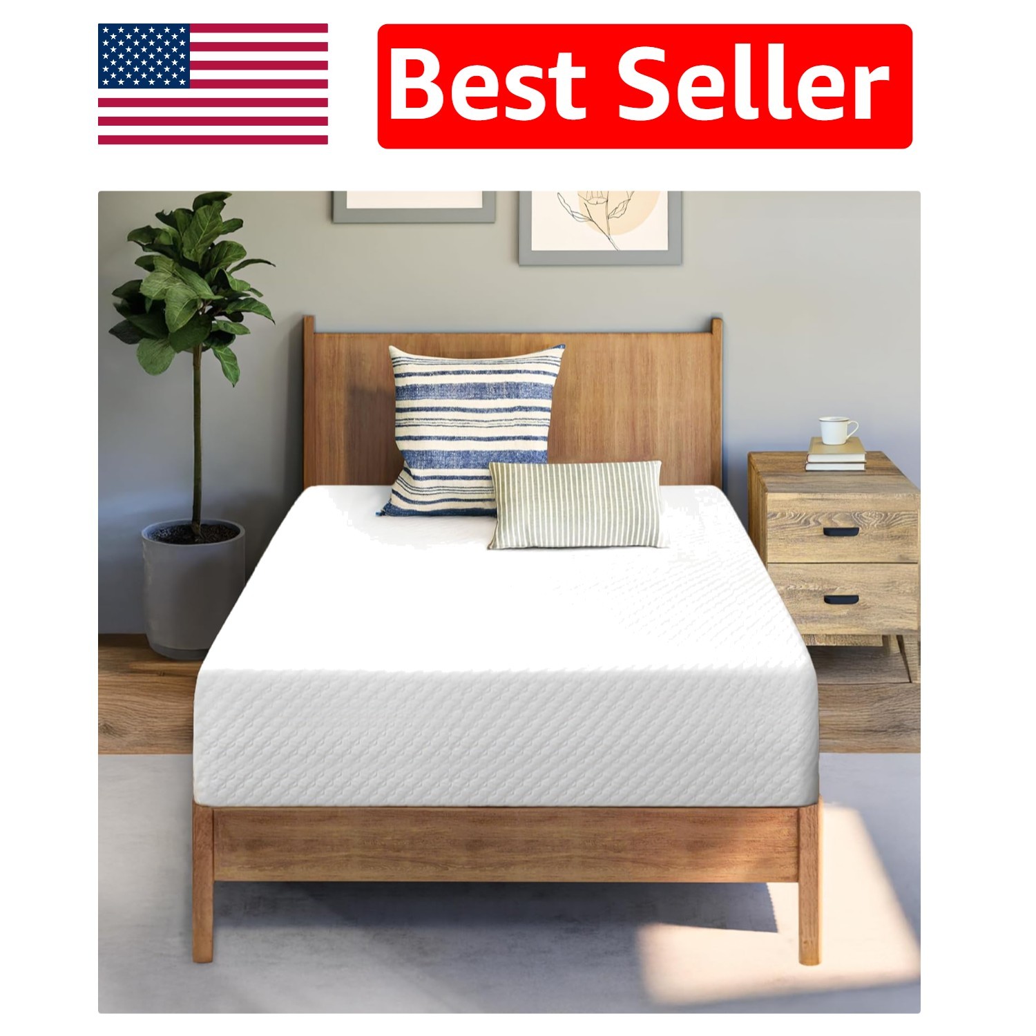 Eco-Friendly Twin Cooling Mattress – 12 Inch Memory Foam with Pressure Relief