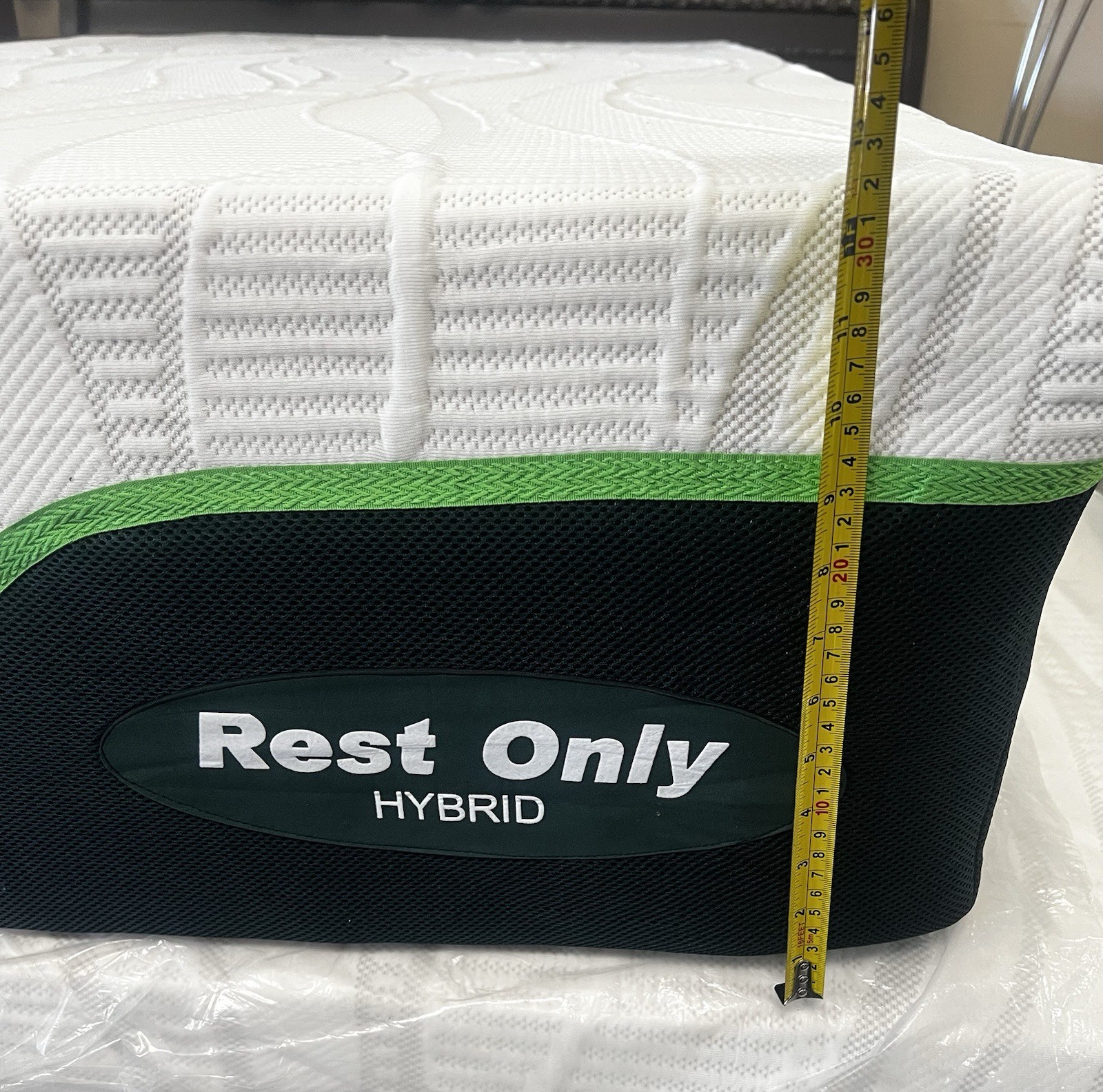 Rest Only Twin Medium Firm Hybrid Mattress, Pressure Relief, White/Black/Green