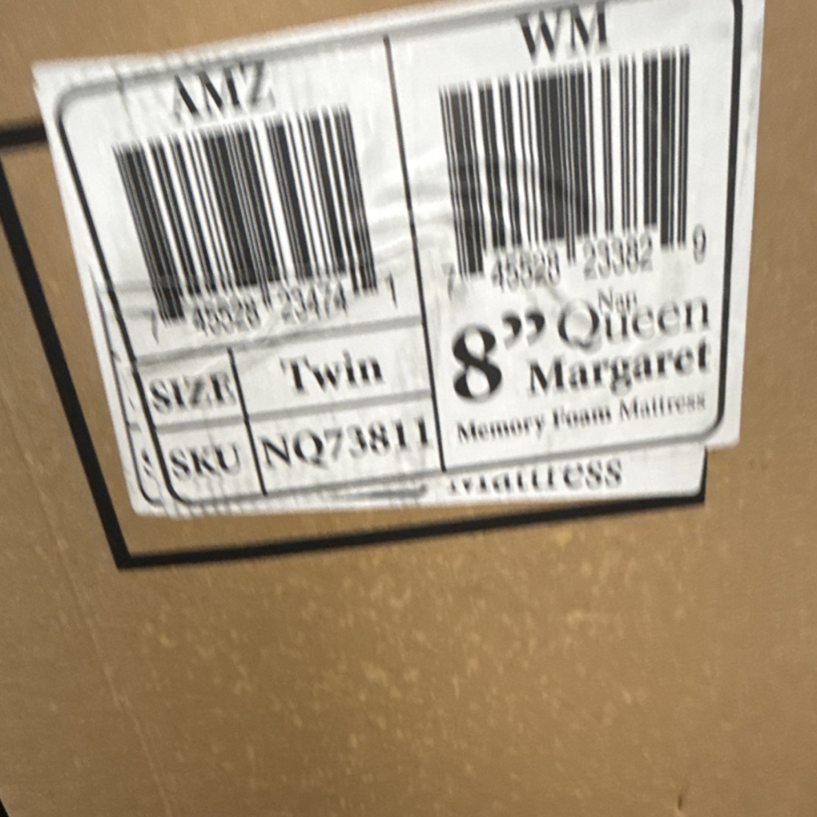 Nap Queen Margaret Twin 8in Memory Foam Mattress Medium Firm Roll-Up Brown