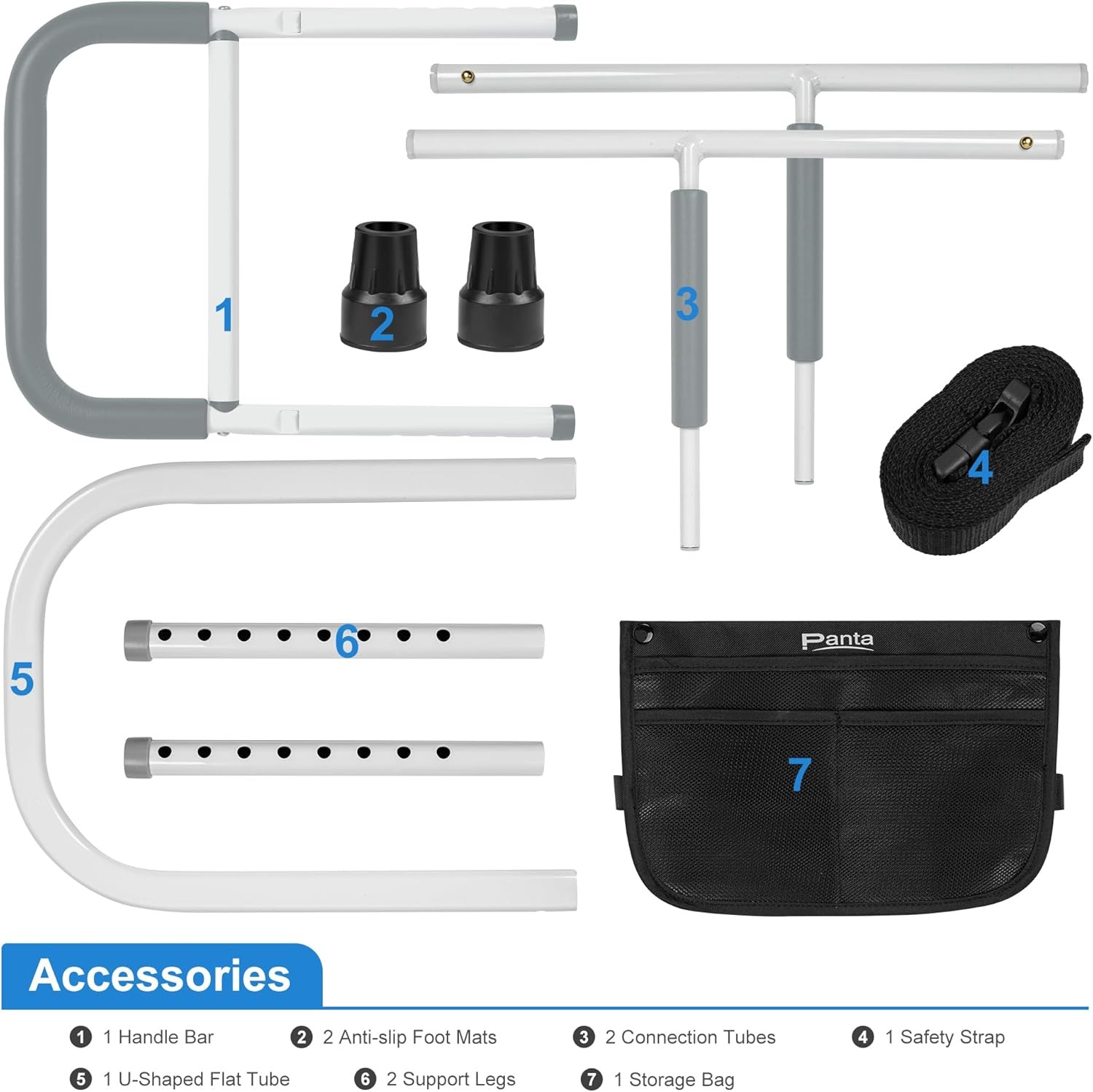 Bed Rails for Elderly Bed Side Assist Rail With Storage Pouch Height Adjustable