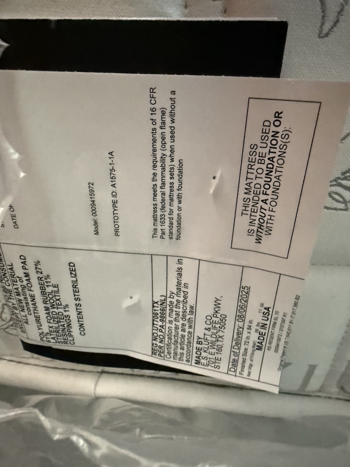 KLUFT ROYAL SOVEREIGN REGENT FIRM CALIFORNIA KING MATTRESS 2025 NEW CLEARANCE