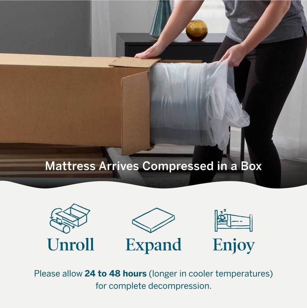 LUCID 10 Inch TWIN XL Memory Foam Mattress – Medium Feel – Bed in a Box – NEW
