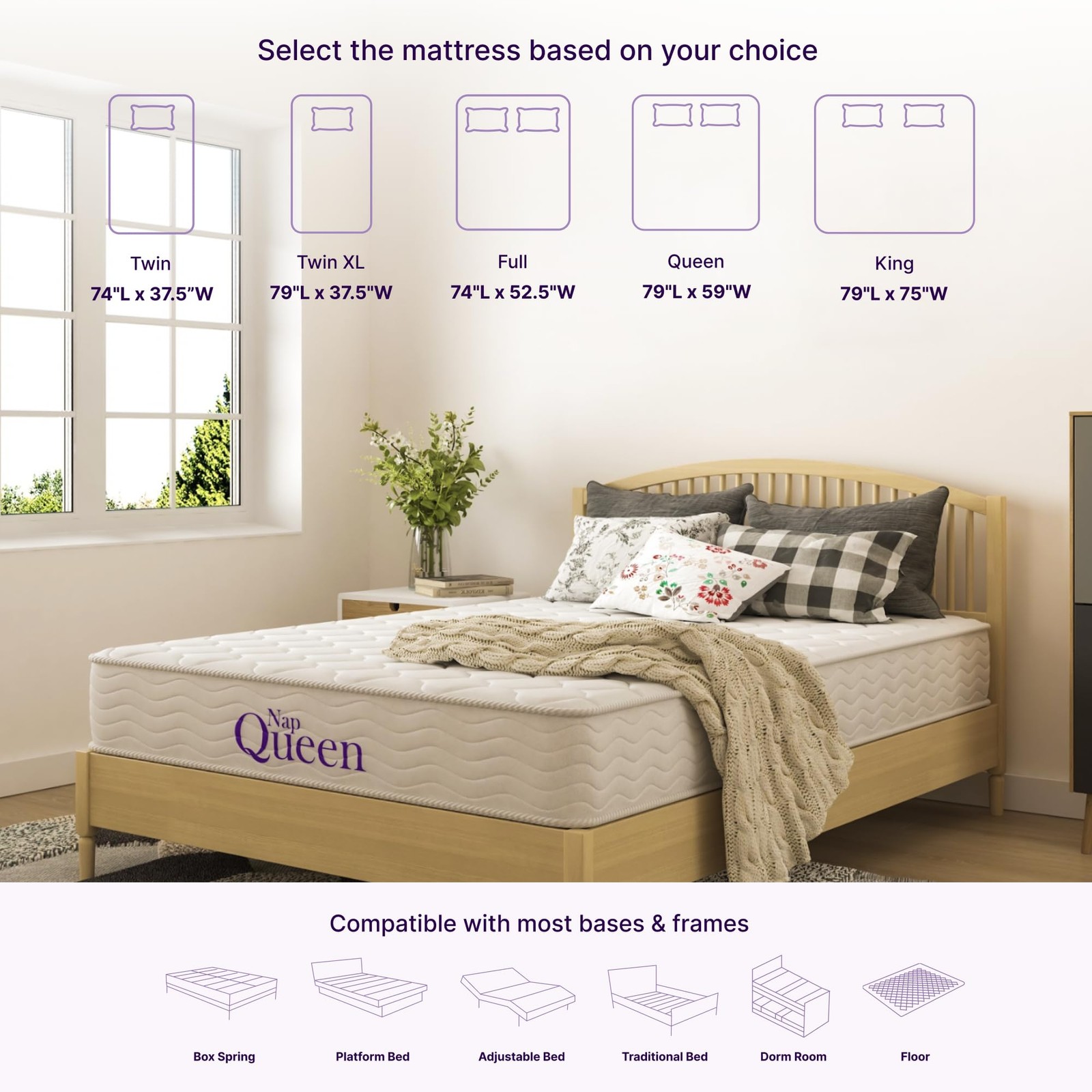 8 Inch Innerspring Full Size Medium Firm Memory Foam Mattress, Bed in a Box W…