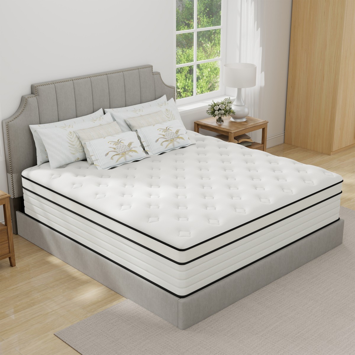 10″12″14″ Twin Full Queen King Size Mattress in a Box Hybrid Spring Memory Foam