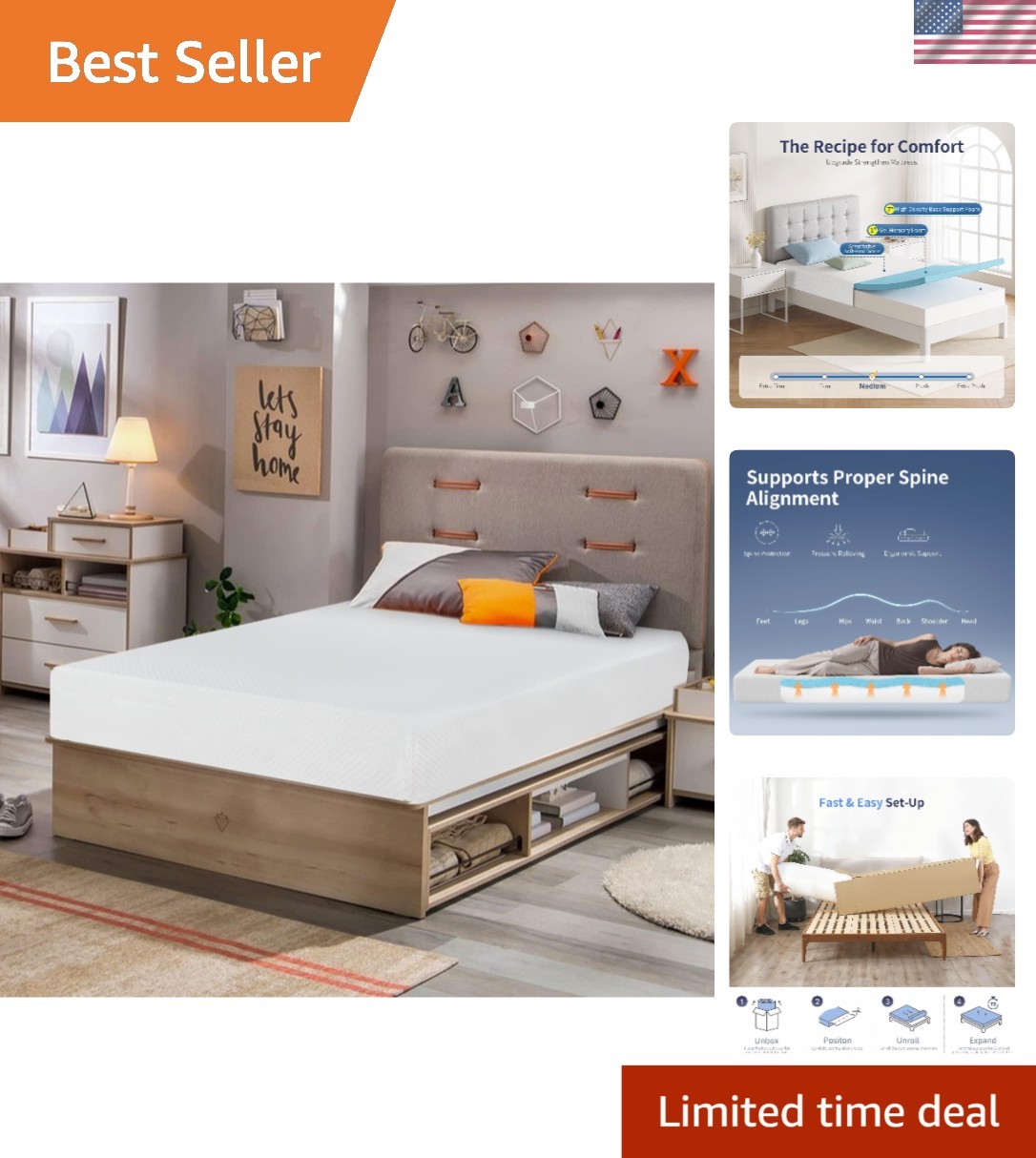 Twin Size 8-Inch Medium Firm Gel Memory Foam Mattress for Optimal Sleep Support