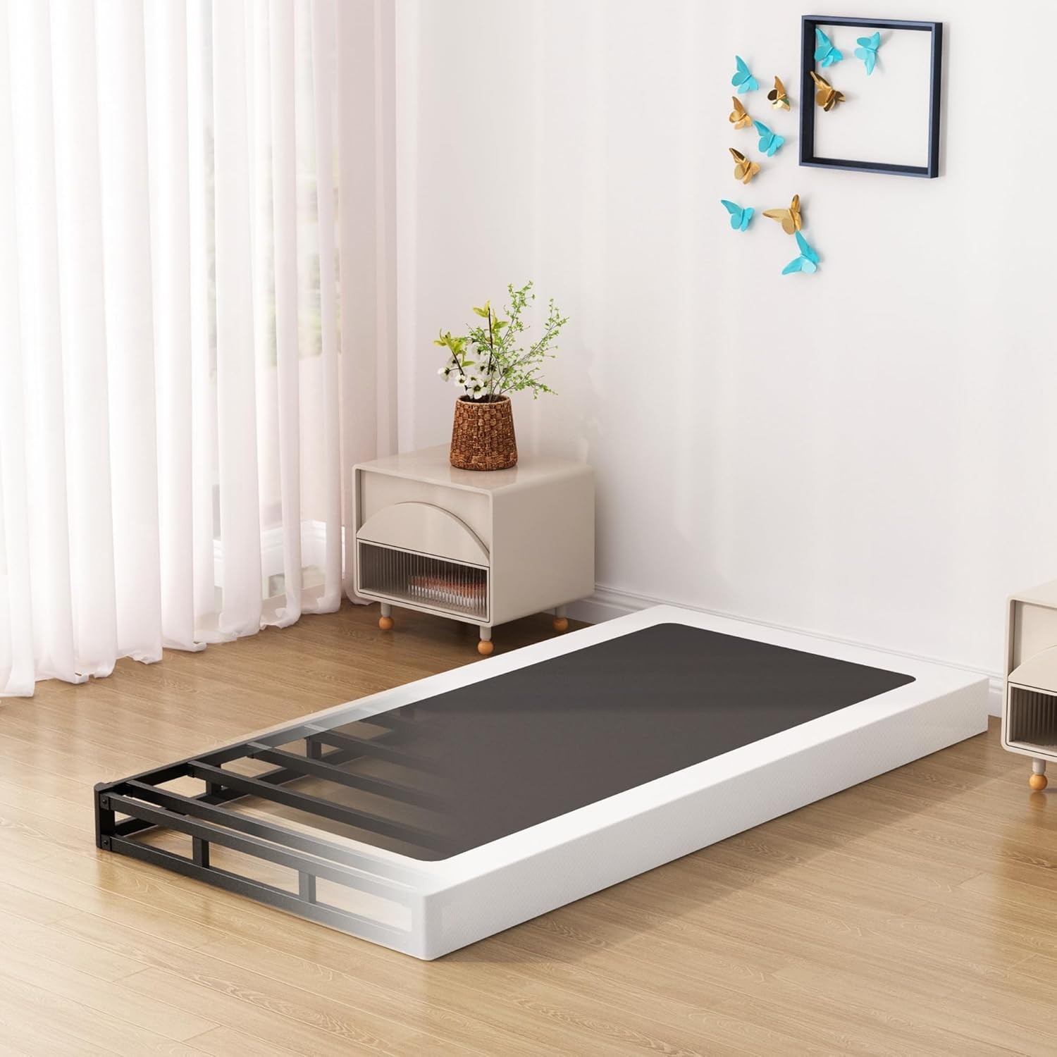 Upcanso Twin XL Box Spring Bed Base 6 Inch, Low Profile Metal Boxspring XL Twin