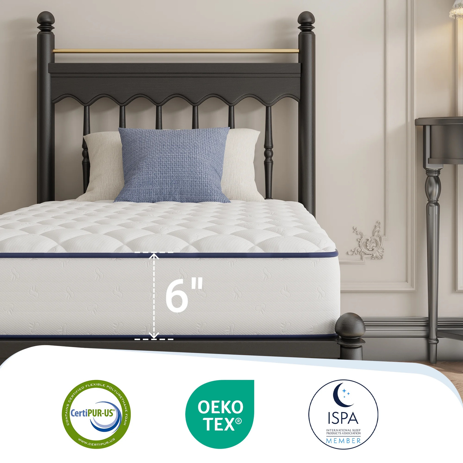 Pearl 6″ Twin Size Medium Adult Supportive Innerspring Mattress