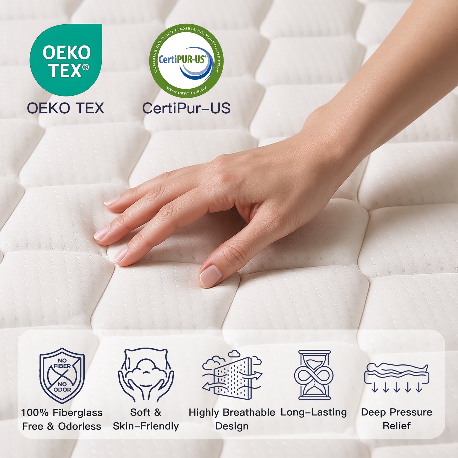 6 Inch Twin Mattress in a Box, Medium Firm Spring Hybrid Mattress for Kids Bunk