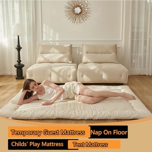 Queen Size Japanese Floor Mattress Without Washable Cover Beige Japanese Futon