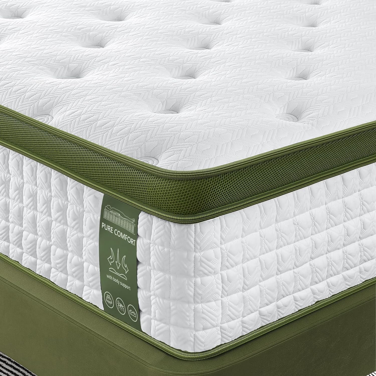 10″ Twin Hybrid Mattress – Gel Memory Foam & Pocket Springs, Medium Firm