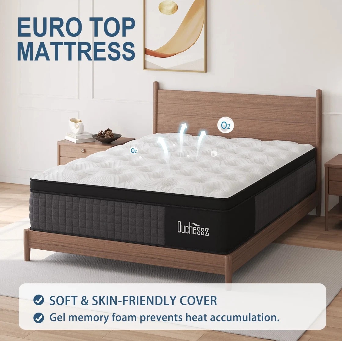 10″ King Gel Memory Foam Colchon Hibrido Cama Mattress in Box Hybrid Medium Firm