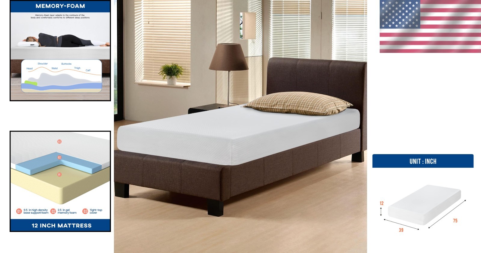 Cooling Ventilated 12-Inch Twin Mattress with Removable Cover – Healthier Sleep