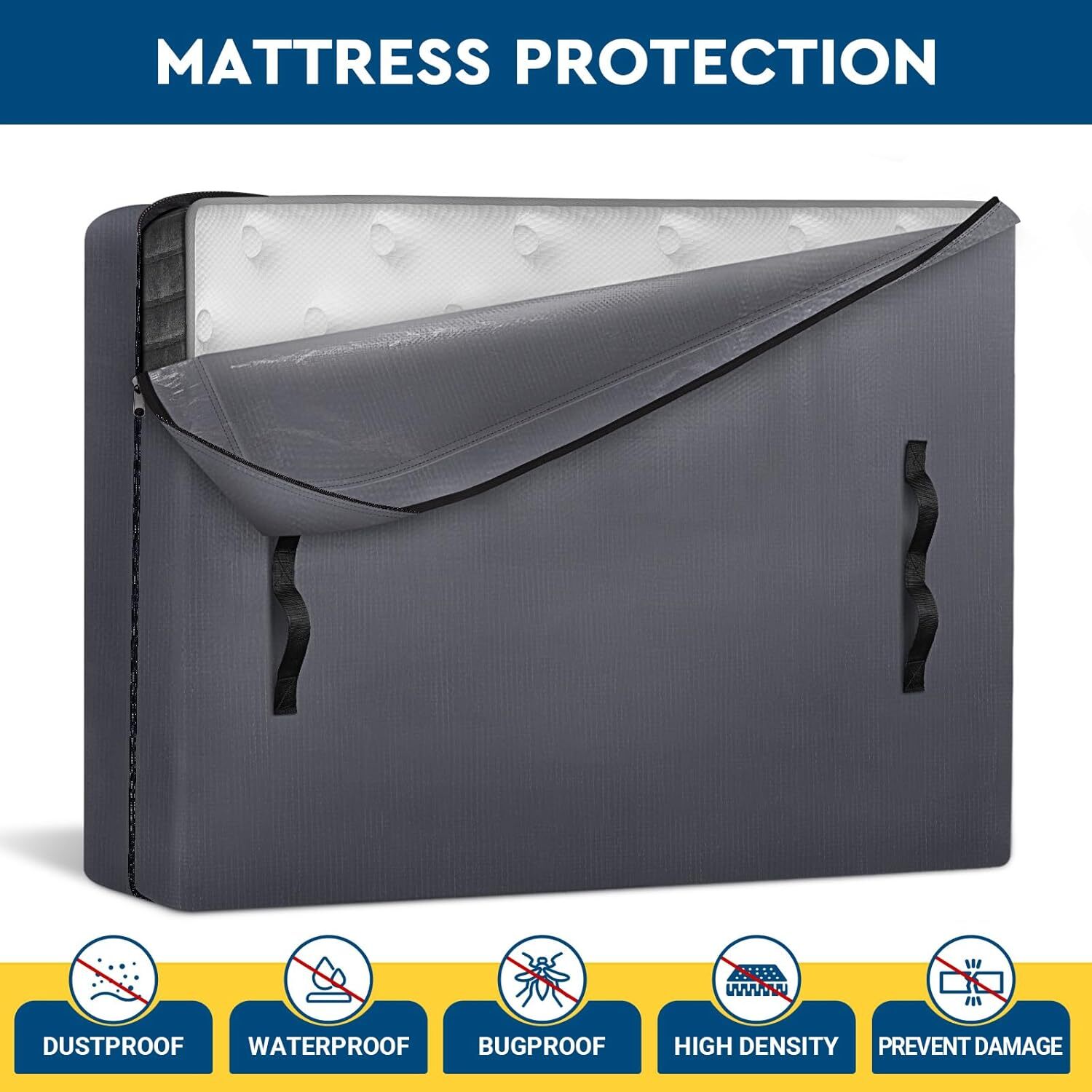 Mattress Bags for Moving, Queen Size – Extra Thick Mattress Cover for Moving wit