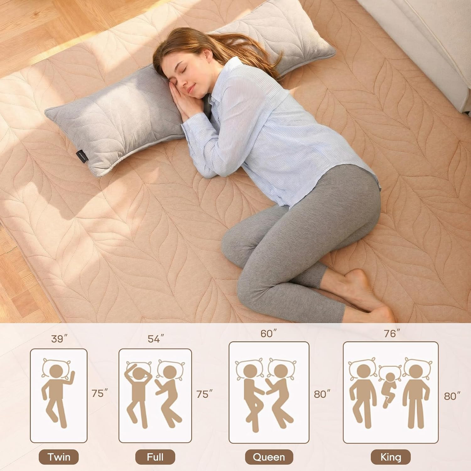 Zonli Japanese Floor Mattress Futon Mattress Full Size, Thicken Roll up Tatami M