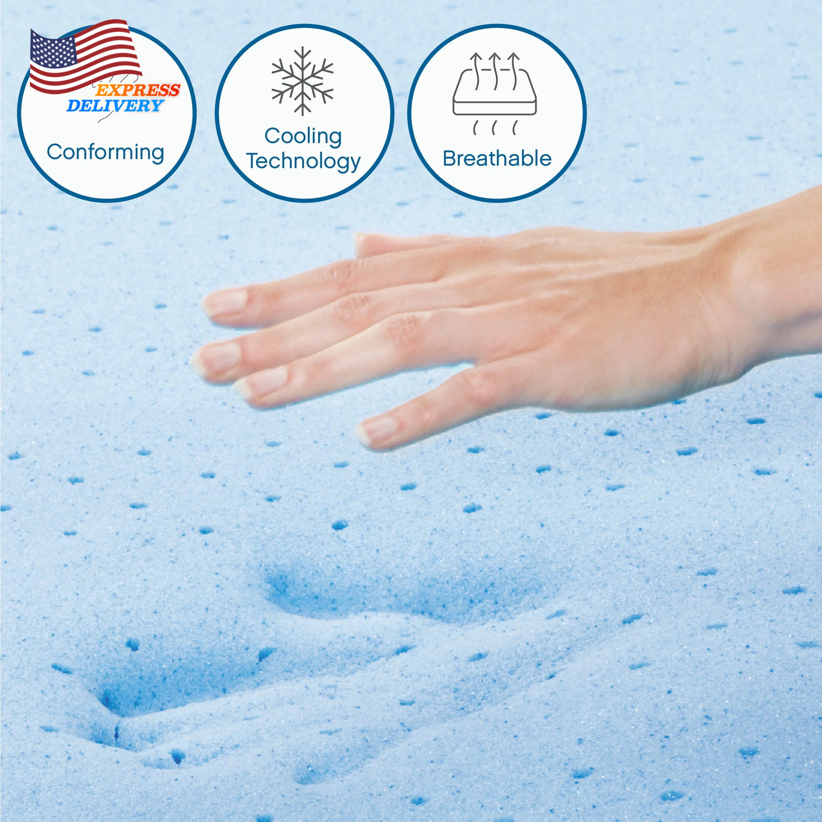 12″ King Medium Tight Top Gel Memory Foam Mattress Grey FREE SHIPPING USA