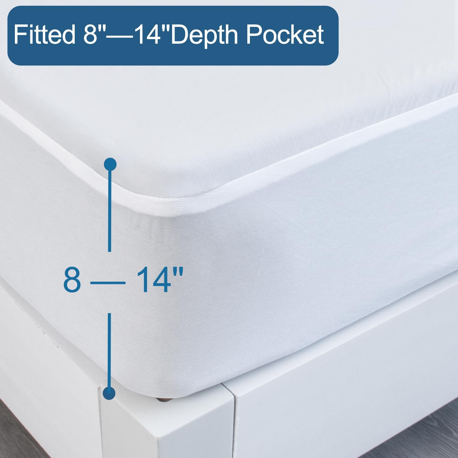 SPRINGSPIRIT Twin Mattress Protector Waterproof, Twin, White