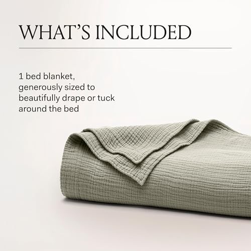 Dream Bed Blanket – – Luxury 100% Organic Cotton – Soft, Full/Queen Mist