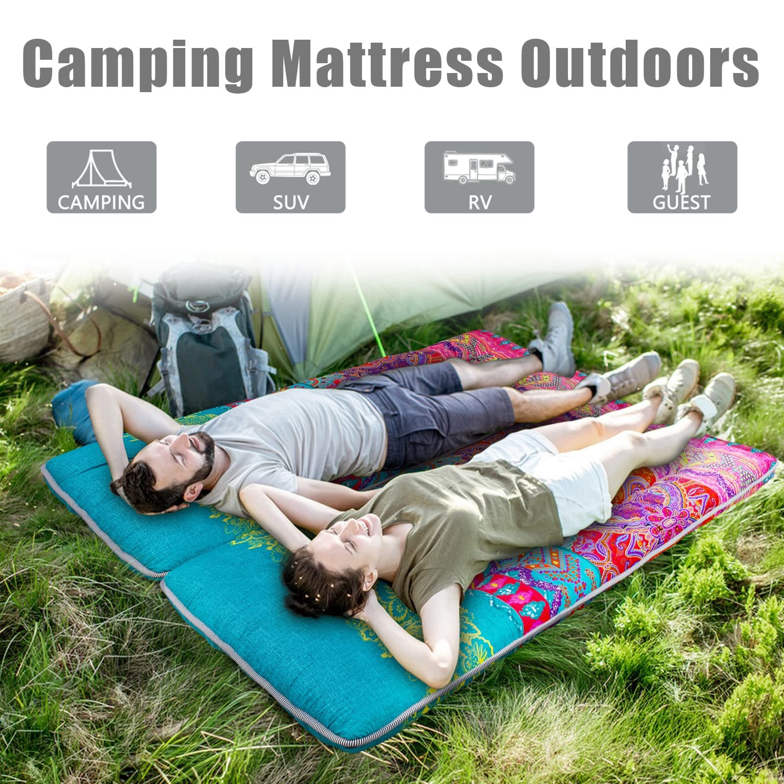 Bohemian Floor Bed, Japanese Futon Mattress, Narrow Twin Single Bed, Foldable…