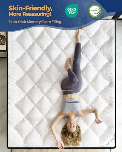 3 Inch Mattress Topper, Extra Thick Memory Foam Mattress Pad for Back Queen