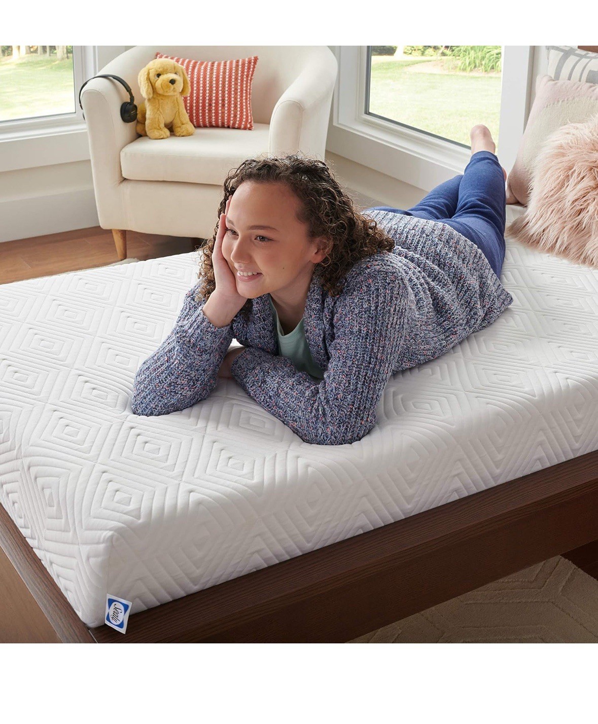 Sealy 8″ Medium-Firm Memory Foam Mattress w/CopperChill Technology, Twin, White